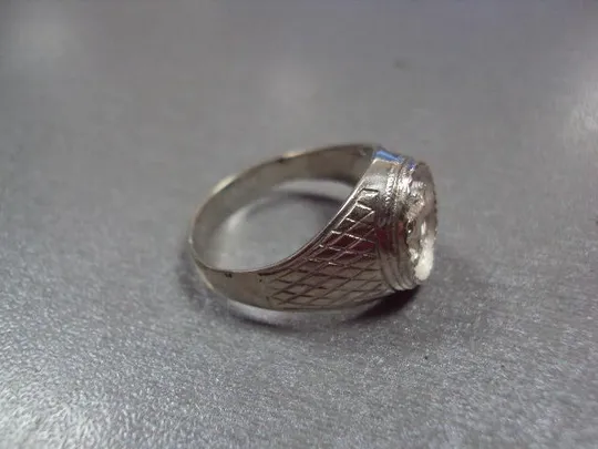 Кольцо перстень печатка лев серебро 925 проба Украина вес 5,67 г размер 20 №13087 Інтернет-аукціон