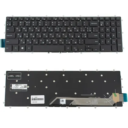 фото, Клавіатура для ноутбука DELL (Inspiron: 7566, 7567) ua, black, без фрейму (оригінал)