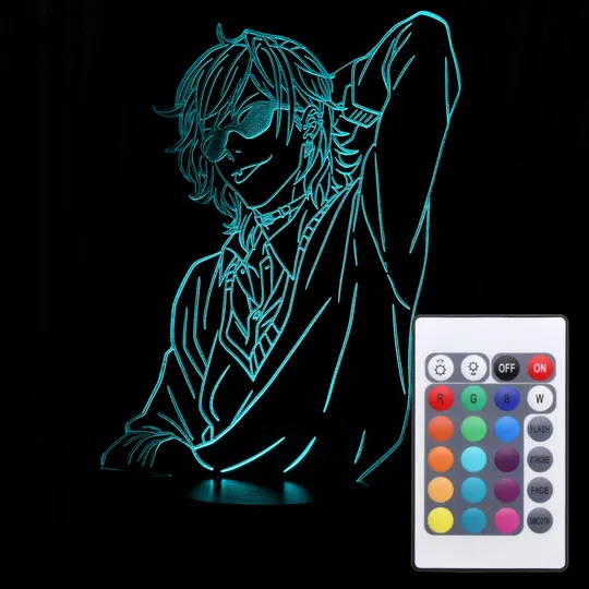 Акриловий світильник-нічник з пультом 16 кольорів Аято Юрі tty-n000251 Ціна