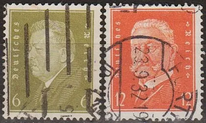 фото, 1932 - Німеччина - Стандарт - Президенти Mi.465-66 _1,80 €