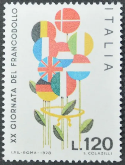 фото, Италия Неделя письма Флаги 1978