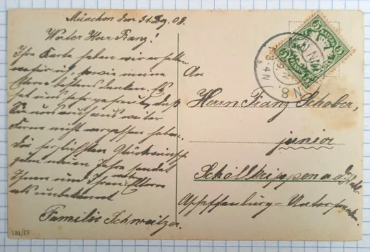 Купити Поштова картка З Новим роком 1909 рік Баварія Ja08