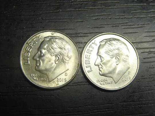 1 дайм 2019 США (два різновиди) Ціна