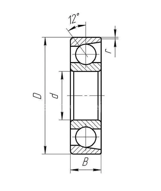Купити подшипник 5- 46122 Л (bearing 7022ACM/P5) радиально-упорный однорядный шариковый ГПЗ-3 ЕТУ 500