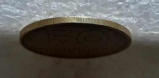 (7425) 50 копійок 1992 1АГм поворот (порушення соосності) (50 копеек 1992 1АГм брак сдвиг) Недорого