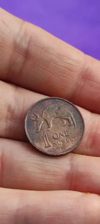 Монета Трубкозуб -аадварк Африканский 1 нгве 1983 года Замбия kd823 З аукціону