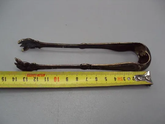 Щипцы для сахара львиные лапы льва Norblin Galw Варшава Норблин латунь посеребрение 14 см №13521 Інтернет-аукціон