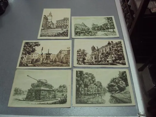 открытка львов 1956 самбур чеканов лот 6 шт №4594 Ціна