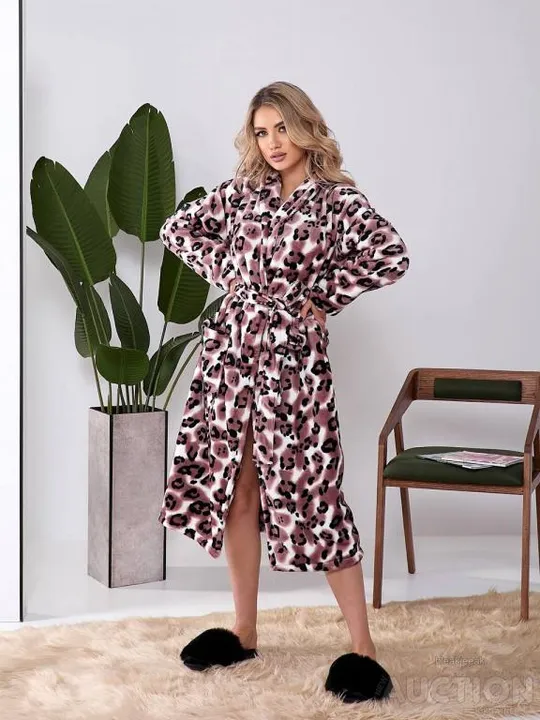 Жіночий махровий халат колір чорний-коричневий Де купити