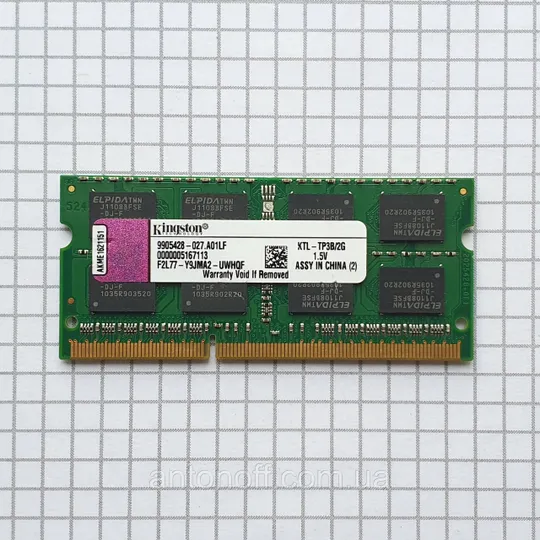 Модуль пам&#039;яті Kingston 2GB DDR3 KTL-TP3B/2G 9905428-027.A01LF 1333MHz для ноутбука оригінал Ціна