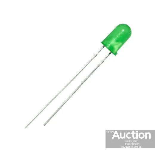 Светодиод зеленый 5 мм.! Лот 2 шт. З аукціону