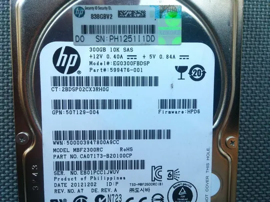 300GB 2.5" SAS HP 10K серверный жесткий диск Вживане Ціна