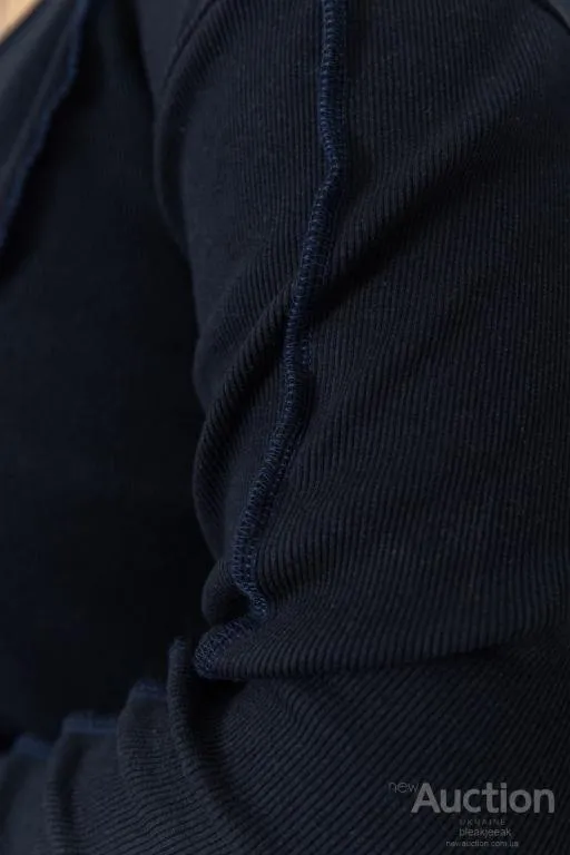 Лонгслив женский в рубчик, цвет темно-синий, 102R325-1 Де купити