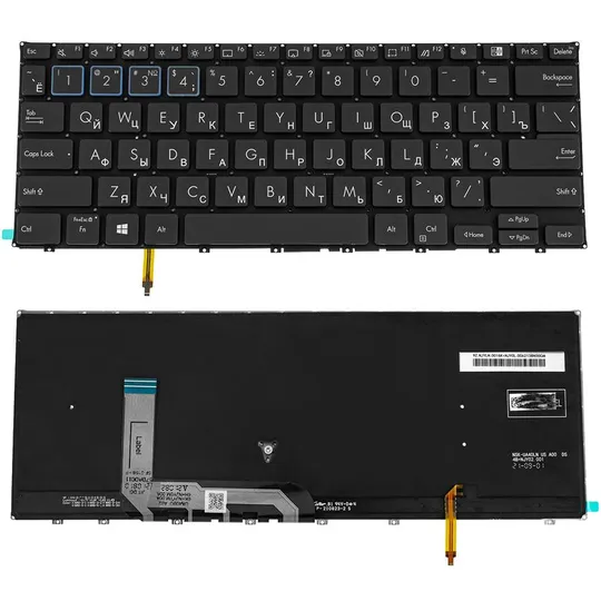 Клавіатура для ноутбука ASUS (B7402 series) rus, black, без фрейму, підсвічування клавіш Ціна