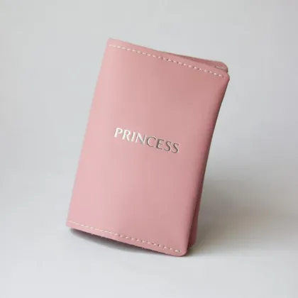 фото, Обкладинка для паспорта "Princess" рожева з посрібленням.
