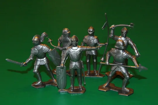 ЛИЦАРІ рыцари MARX срібні 54мм США  РЕКАСТ 6 штук Ціна