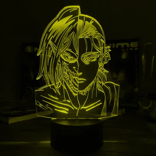 Акриловий світильник-нічник Ерен Єгер жовтий tty-n001734 Ціна