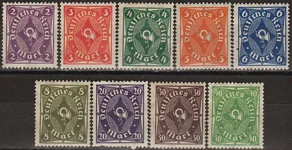 фото, 1922 - Німеччина - Поштовий рожок - Одно-кольоровий Mi.224-32 _Повна серія _5,40 € *