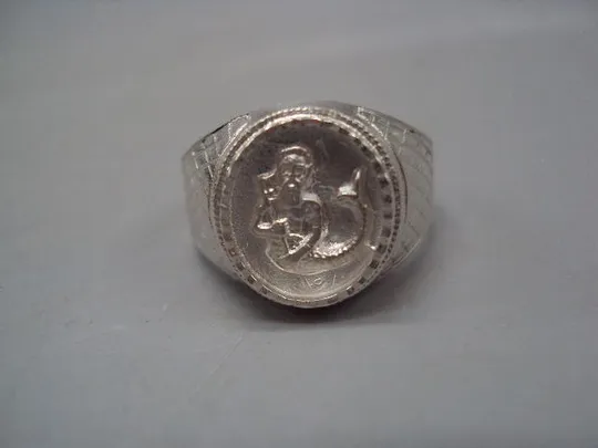 Мужской перстень кольцо овал зодиак Водолей гороскоп серебро Украина вес 5,87 г размер 20 №15149 Ціна