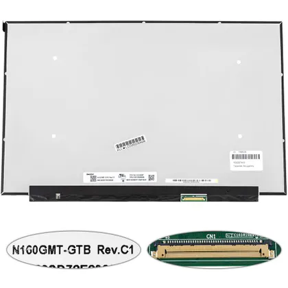фото, Матриця 16.0" N160GMT-GTB Rev C1 (2560 * 1600, 40pin (eDP, IPS, 240Hz), LED, SLIM (без планок и ушек), матова, роз'єм справа