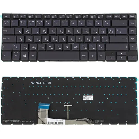 Клавіатура для ноутбука ASUS (W700 series) rus, black, без фрейму, підсвічування клавіш Ціна