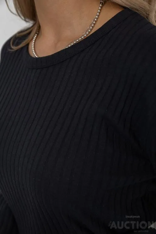 Костюм женский в рубчик повседневный, цвет черный, 238R57415 Де купити