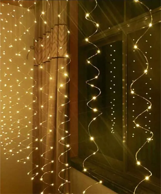 Гирлянда штора &quot;Роса&quot; от USB, 3x2м, 400 LED, 20 нитей, 8 режимов, IP44 Де купити