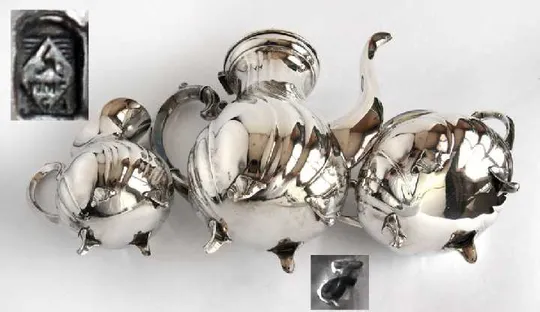 Чайно-кавовий сервіз посріблення EPNS Alpacca 1910 р. WMF Німеччина Характеристики