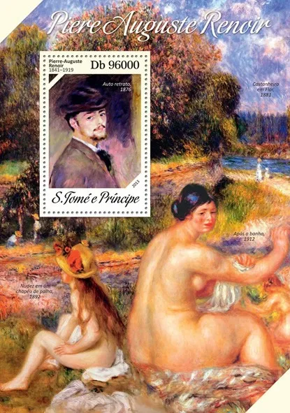 Сан Томе и Принсипи-Живопись - Пьер Огюст Ренуар -2013. Чистый полный красивый комплект. MNH. Ціна