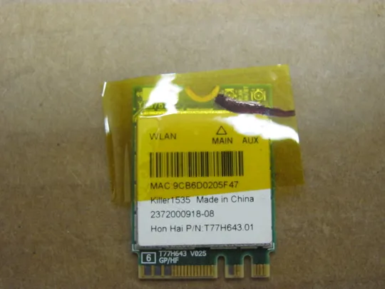номер0945-27 WI-FI модуль адаптер T77H643.01 KILLER 1535  для  MSI GS73 GS73VR оригінал З аукціону