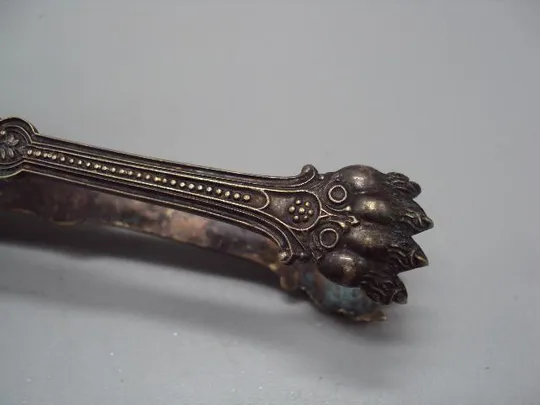 Щипцы для сахара львиные лапы льва Norblin Galw Варшава Норблин латунь посеребрение 14 см №13521 Недорого