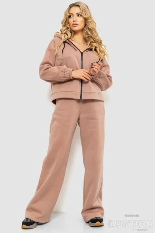 Купити Спорт костюм женский на флисе, цвет бежевый, 102R402