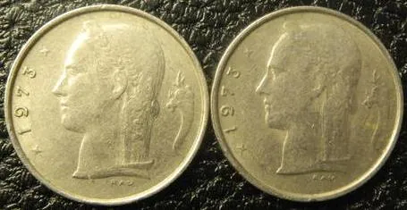 1 франк 1973 Бельгія (два різновиди) Ціна