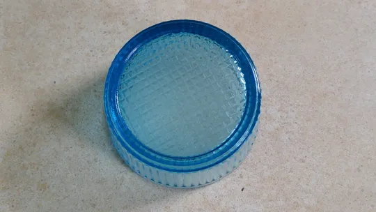Ваза ємкість цукерниця стара радянська бірюзове блакитне кольорове скло Вживане Ф 12,1 см #3 З аукціону