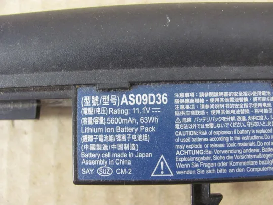 Оригінал АКБ, Акумуляторна батарея, живлення, Оригінальна батарея AS09D36 11.1V для Acer Aspire 3750 3810 4410 3811 4810 5410 5534 5538 5810 З аукціону