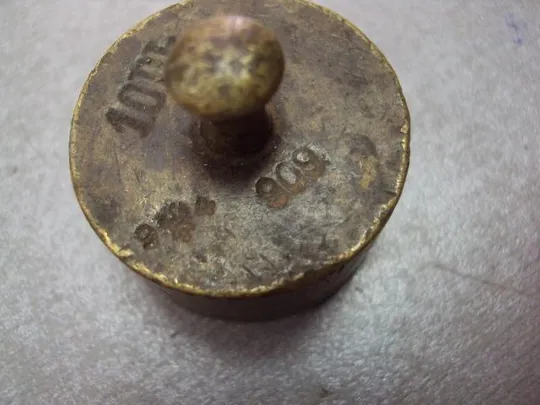 Гиря клейма 10 Dk гирька высота 2,6 см, диаметр 3 см №11613 Недорого