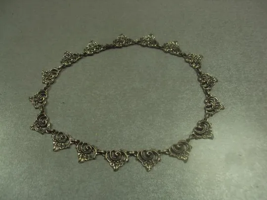 Женское колье розы ожерелье цепочка розочки листья серебро 835 проба BAS европа вес 48,18 г №669 Ціна