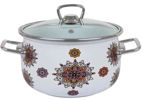 Купити Кастрюля эмалированная Idea Home Indian 6832788 22 см 5 л белая