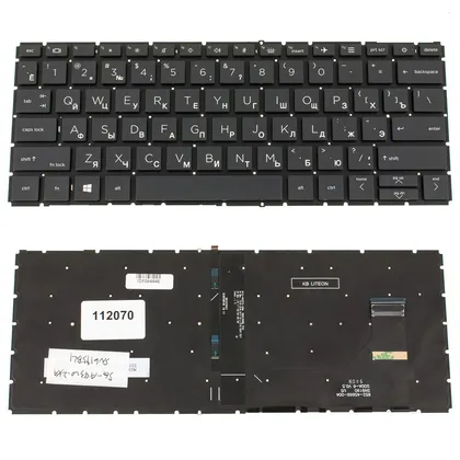 фото, Клавіатура для ноутбука HP (ProBook: 830 G8, 835 G8) rus, black, без фрейма, підсвічування клавіш