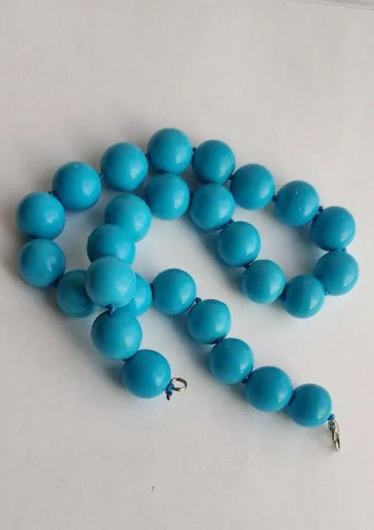 Красивое колье из натуральных камней лазурного цвета, прессованная бирюза mg655 З аукціону