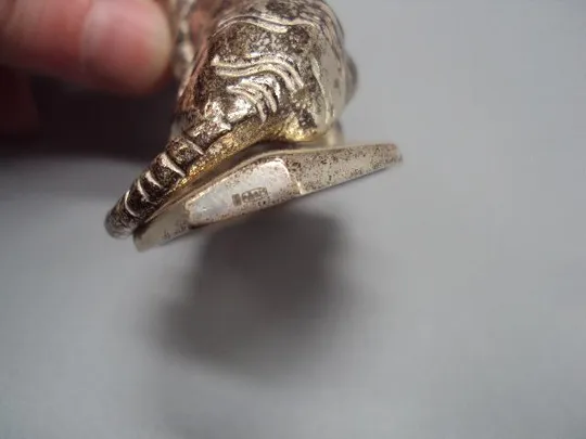 Фигура статуэтка тигр сидит серебро 925 проба Киевский ювелирный завод вес 102,09 г №13215 Інтернет-аукціон