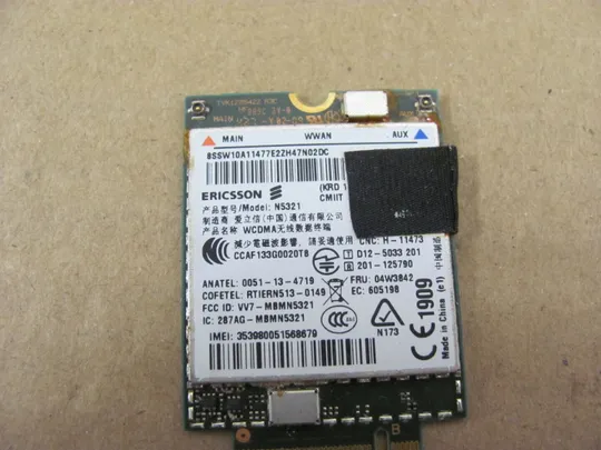 428-13 3G модем Ericsson N5321 04W3842 04W3823  для Lenovo ThinkPad T540 T540P W540 T440P T440 оригінал З аукціону