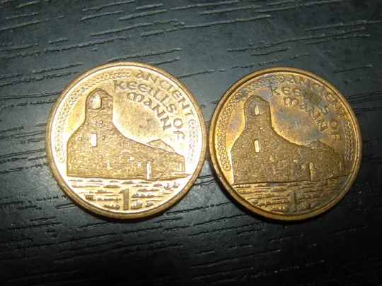 1 пенні Мен 2002 (два різновиди) Ціна