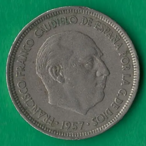 5 песет 1957 (1974) року Іспанія [БР] Ціна