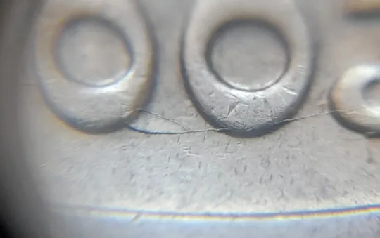 (5720) 1 гривня 2003 розколи у році карбування на аверсі (1 гривна 2003 брак) З аукціону