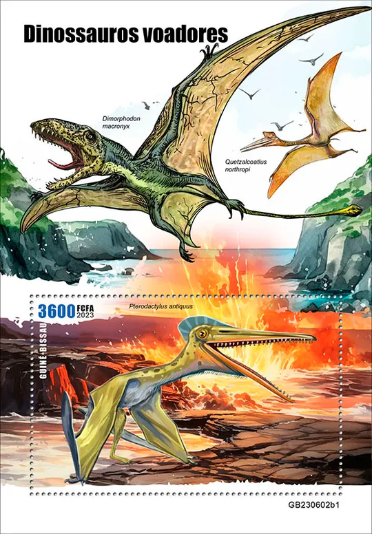 Купити Гвинея Бисау- Летающие Динозавры-2023.Чистый полный красивый комплект.