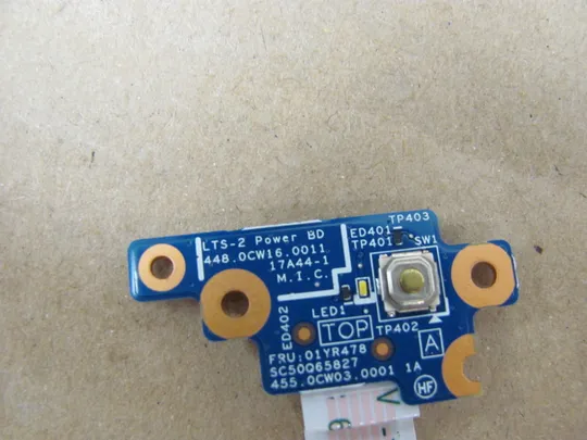 номер0026-11 плата кнопки вкл Плата управління кнопками  Плата кнопки живлення Laptop Power button board 488.0CW16.0011 488.0CW17.0011 01YR478  для Lenovo Thinkpad T580 P52S T470 T480 A475 A485 T570 T580 P51S P52S оригінал З аукціону