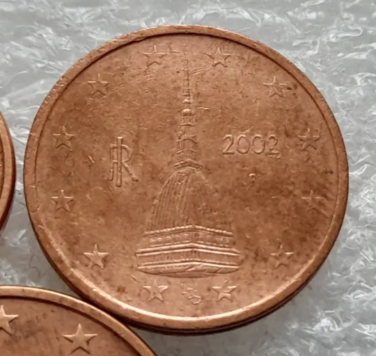 (1850да) 1,2,5 євроцентів 2002 Італія  - 3 монети одним лотом (1,2,5 евроцентов 2002 Италия) З аукціону