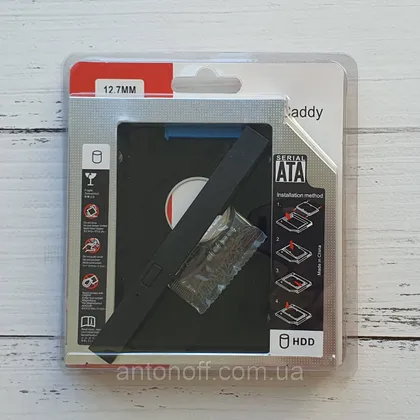 фото, Внутрішня кишеня HDD 2.5" у відсік приводу DVD 12.7мм Optibay (caddy) Aluminum