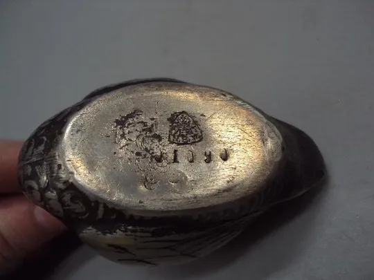 Солонка фигура миниатюра Норблин лебедь посеребрение клеймо Verit N.B.W. размер 5х6,5 см №14584 Продаж